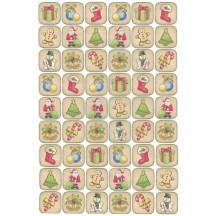 Classic Christmas Stamps Rice Paper Decoupage Sheet ~ Italy