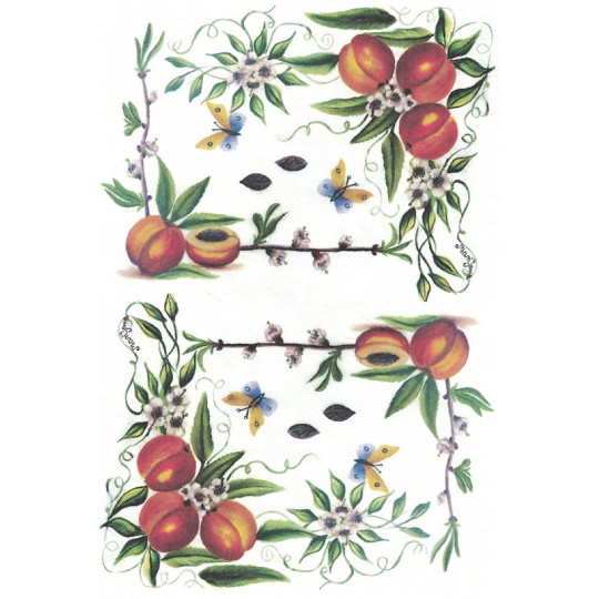 Peaches Rice Paper Decoupage Sheet ~ Italy