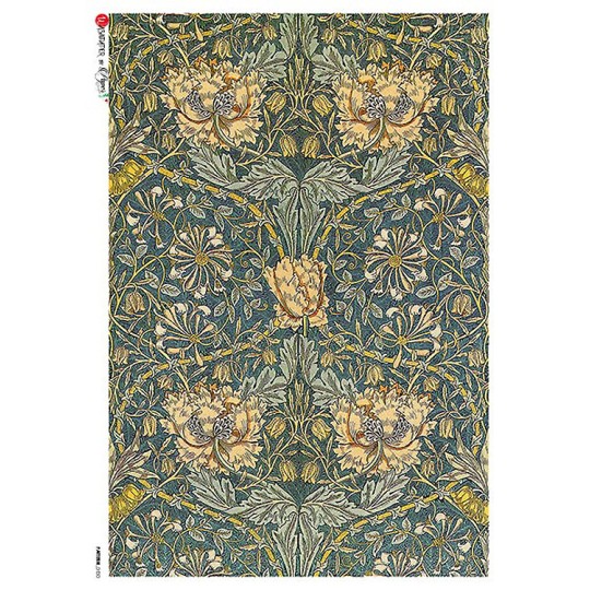 William Morris Art Nouveau Flower and Vines Rice Paper Decoupage Sheet ~ Italy
