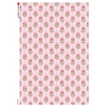 Pink Rose Brocade Rice Paper Decoupage Sheet ~ Italy