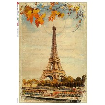 Paris Eiffel Tower Collage Rice Paper Decoupage Sheet ~ Italy