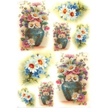 Springtime Daisies and Flowers Rice Paper Decoupage Sheet ~ Italy