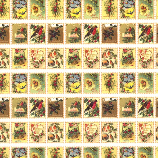 Petite Christmas Stamps Rice Paper Decoupage Sheet ~ Italy