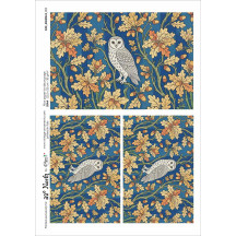 Owls and Acorns Rice Paper Decoupage Sheet ~ Italy
