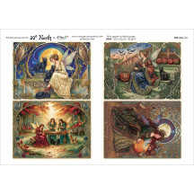 Art Nouveau Fairies Halloween Rice Paper Decoupage Sheet ~ Italy