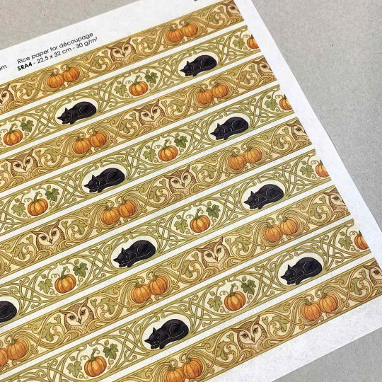 Art Nouveau Halloween Borders Rice Paper Decoupage Sheet ~ Italy
