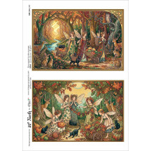 Art Nouveau Autumn Fairies Rice Paper Decoupage Sheet ~ Italy