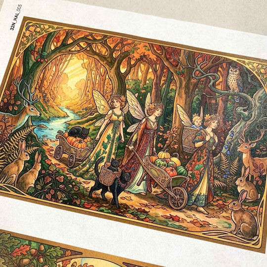 Art Nouveau Autumn Fairies Rice Paper Decoupage Sheet ~ Italy