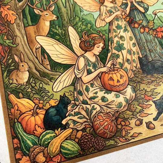 Art Nouveau Autumn Fairies Rice Paper Decoupage Sheet ~ Italy