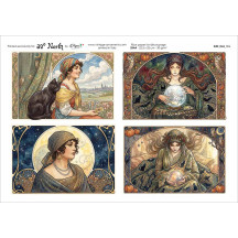 Art Nouveau Fortune Tellers Halloween Rice Paper Decoupage Sheet ~ Italy