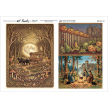 Halloween Scenes Rice Paper Decoupage Sheet ~ Italy