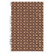 Deep Burgundy and Tan Basketweave Design Rice Paper Decoupage Sheet ~ Italy
