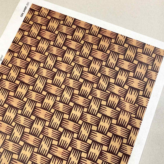 Deep Burgundy and Tan Basketweave Design Rice Paper Decoupage Sheet ~ Italy