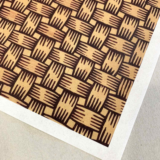Deep Burgundy and Tan Basketweave Design Rice Paper Decoupage Sheet ~ Italy