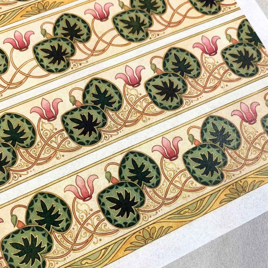 Cyclamen Flower and Leaf Floral Rice Paper Decoupage Sheet ~ Italy