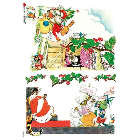 Whimsical Fairytale Bunnies Rice Paper Decoupage Sheet ~ Italy