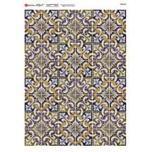 Fancy Tile Pattern Rice Paper Decoupage Sheet ~ Italy