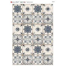Fancy Tile Pattern Rice Paper Decoupage Sheet ~ Italy