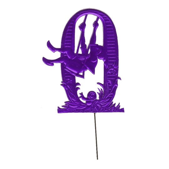 Purple Dresden Foil Number Zero ~ Swinging Gnome