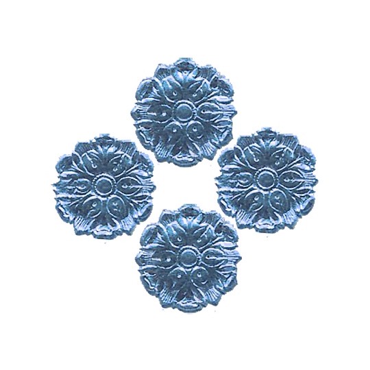 Steel Blue Dresden Foil Medallions ~ 24