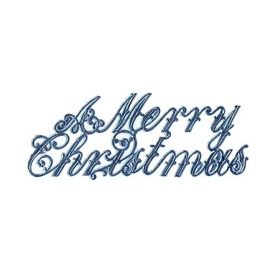 Large Steel Blue Foil Merry Christmas Scripts ~ 6