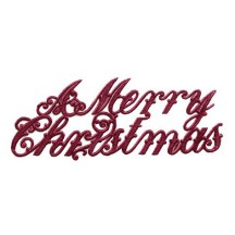 Large Burgundy Foil Merry Christmas Scripts ~ 6