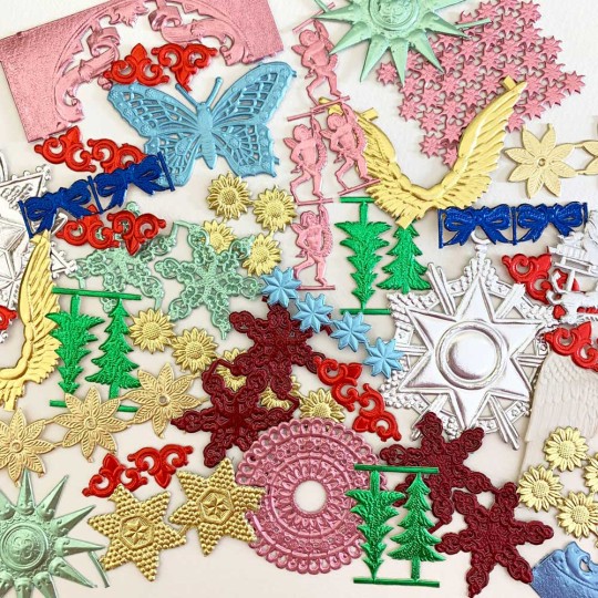 Mixed Pack of Dresden Foil Trims ~ Foiled Embellishments from Germany