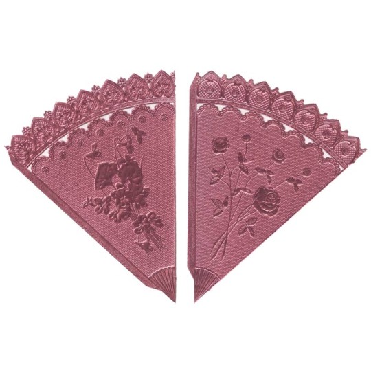 Pink Dresden Foil Floral Cornucopia Cones ~ 2