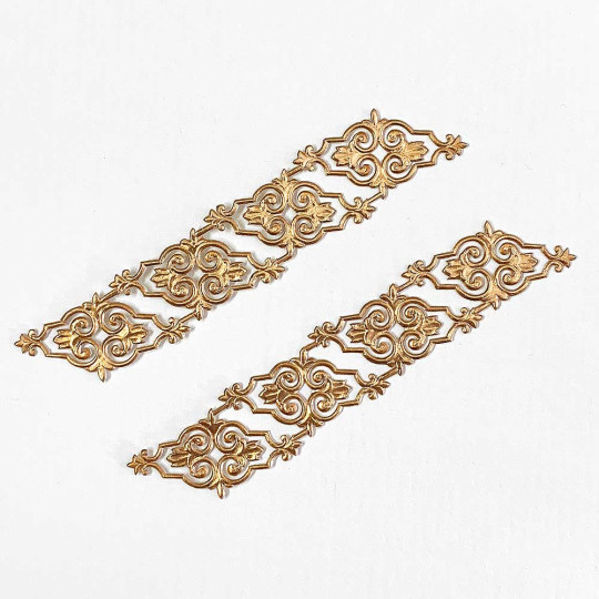 Antique Gold Dresden Foil Embellishments ~ 8