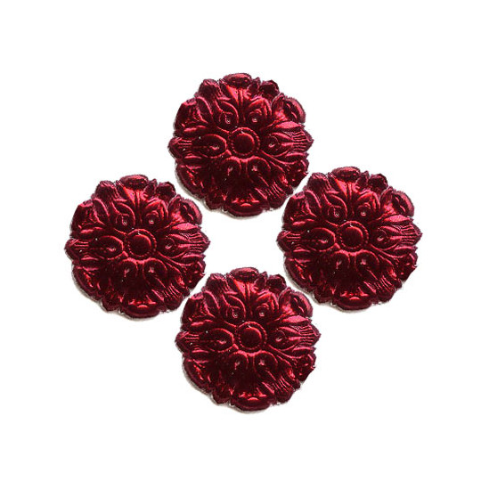 Burgundy Dresden Foil Medallions ~ 24