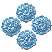 Light Blue Dresden Foil Medallions ~ 24