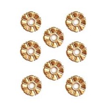 Antique Gold Dresden Foil Button Medallions~ 20