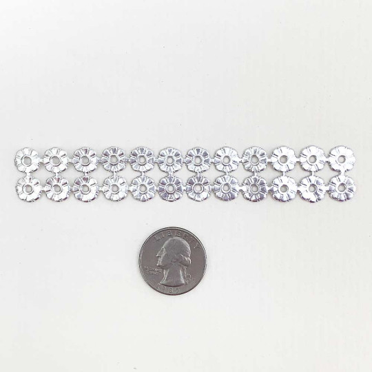 Silver Dresden Foil Button Medallions~ 24