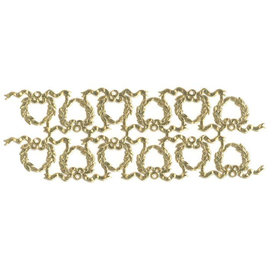 Gold Dresden Foil Christmas Wreaths ~ 12