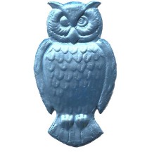 Extra Large Light Blue Dresden Foil Owls ~ 2