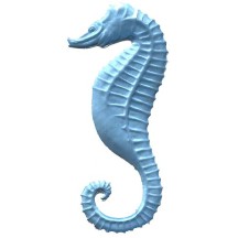 Extra Large Light Blue Dresden Seahorse ~ 2