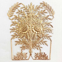 Fancy Antique Gold Dresden Foil Rose Bush ~ 1