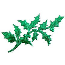 Green Dresden Foil Holly Branches ~ 6
