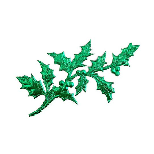 Green Dresden Foil Holly Branches ~ 6