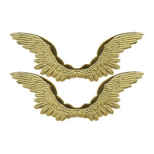Large Gold Dresden Foil Wings ~ 6