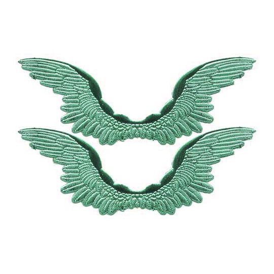 Large Aqua Dresden Foil Wings ~ 6
