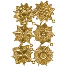Large Gold Dresden Foil Medallions ~ 6 Assorted