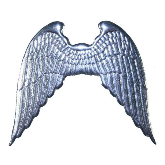 Large Shiny Silver Dresden Angel Wings ~ 2