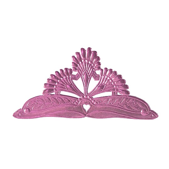 Extra Large Pink Dresden Foil Tiara with Heart