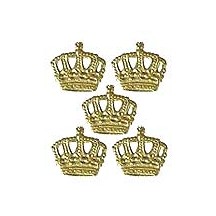 Gold Dresden Foil Miniature Crowns ~ 12