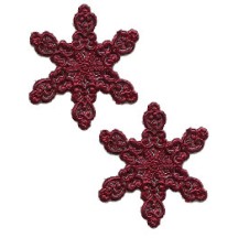 Fancy Burgundy Dresden Snowflakes ~ 14