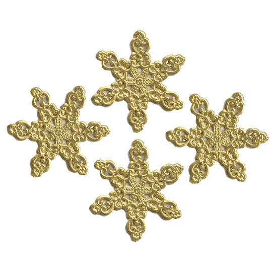 Fancy Gold Dresden Snowflakes ~ 14