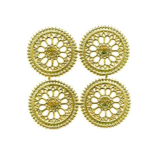 Gold Dresden Foil Filligree Halos ~ 4