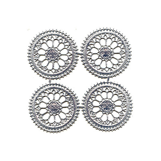 Silver Dresden Foil Filligree Halos ~ 4