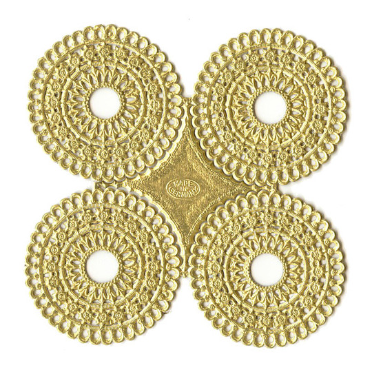 Gold Dresden Foil Scalloped Halos ~ 4